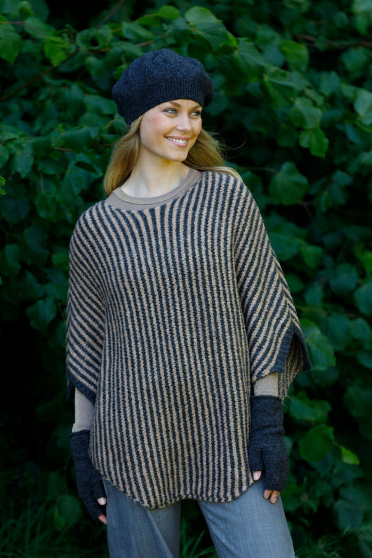 Pella Stripe Poncho | 2 Colours Shirts & Tops Black Colour 