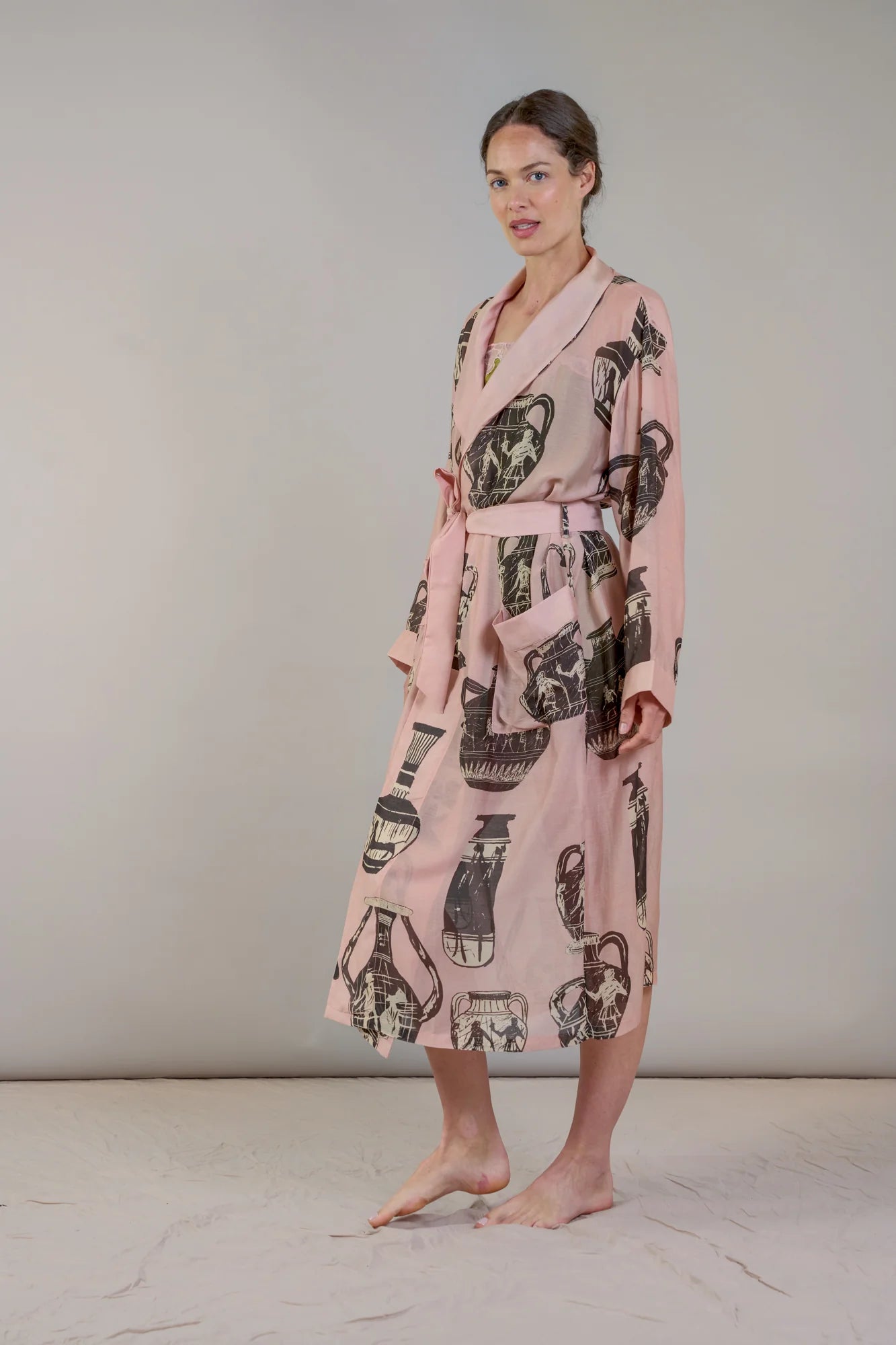 Pots Gown | Plaster Pink Dressing Gown One Hundred Stars 