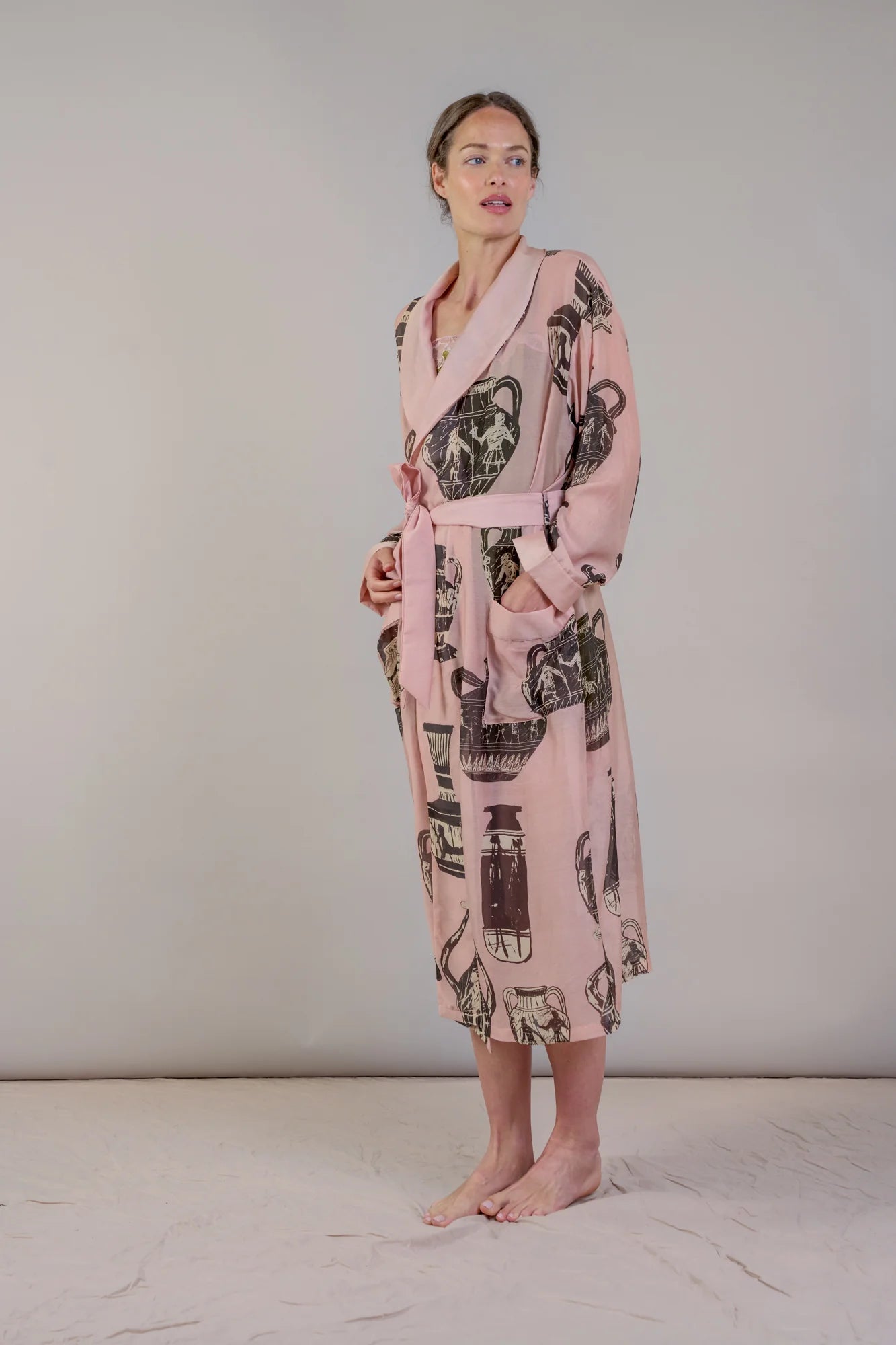 Pots Gown | Plaster Pink Dressing Gown One Hundred Stars 