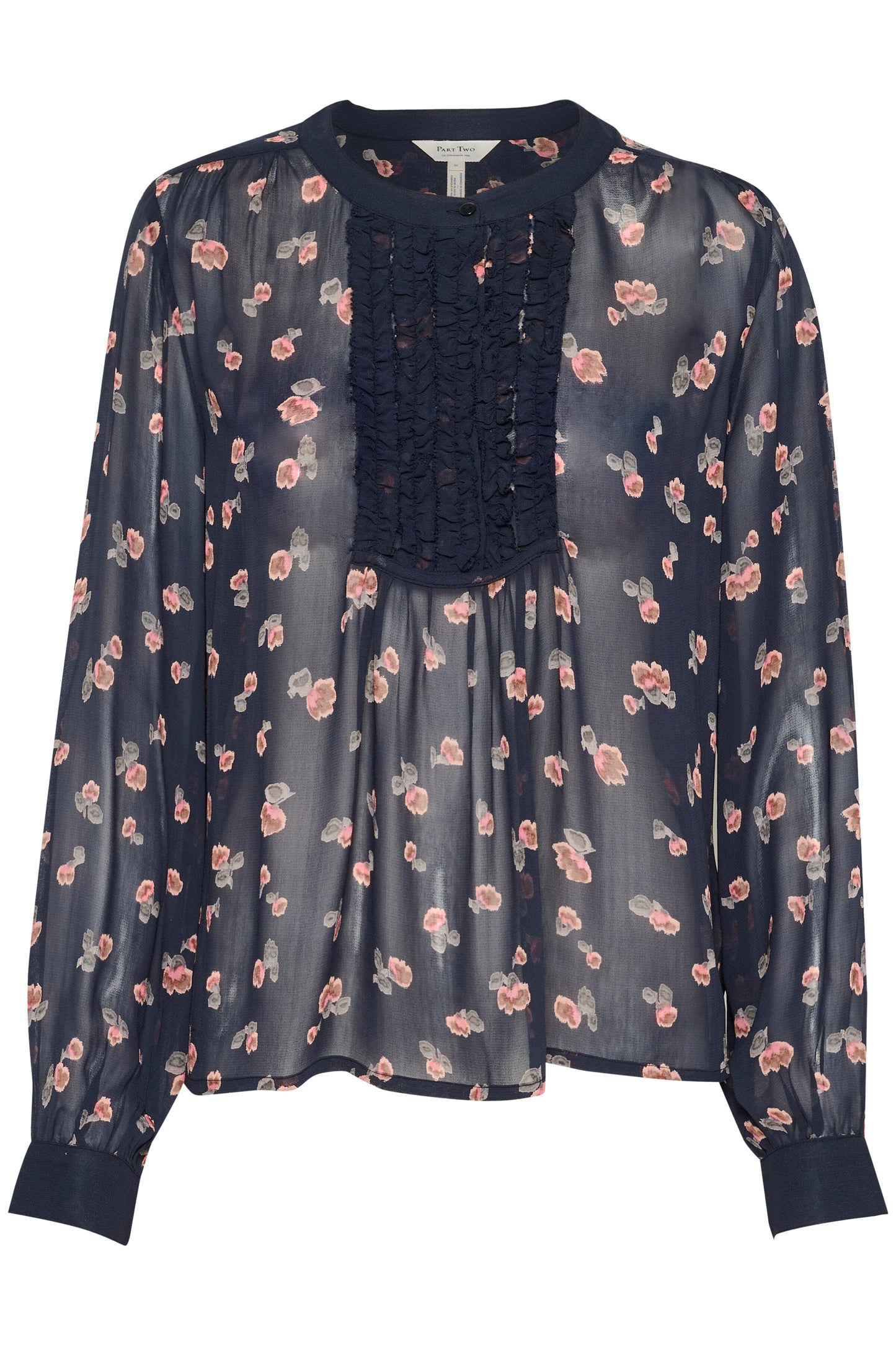 Prisca Blouse | Mini Blurred Flower | Dark Navy Blouse Part Two 