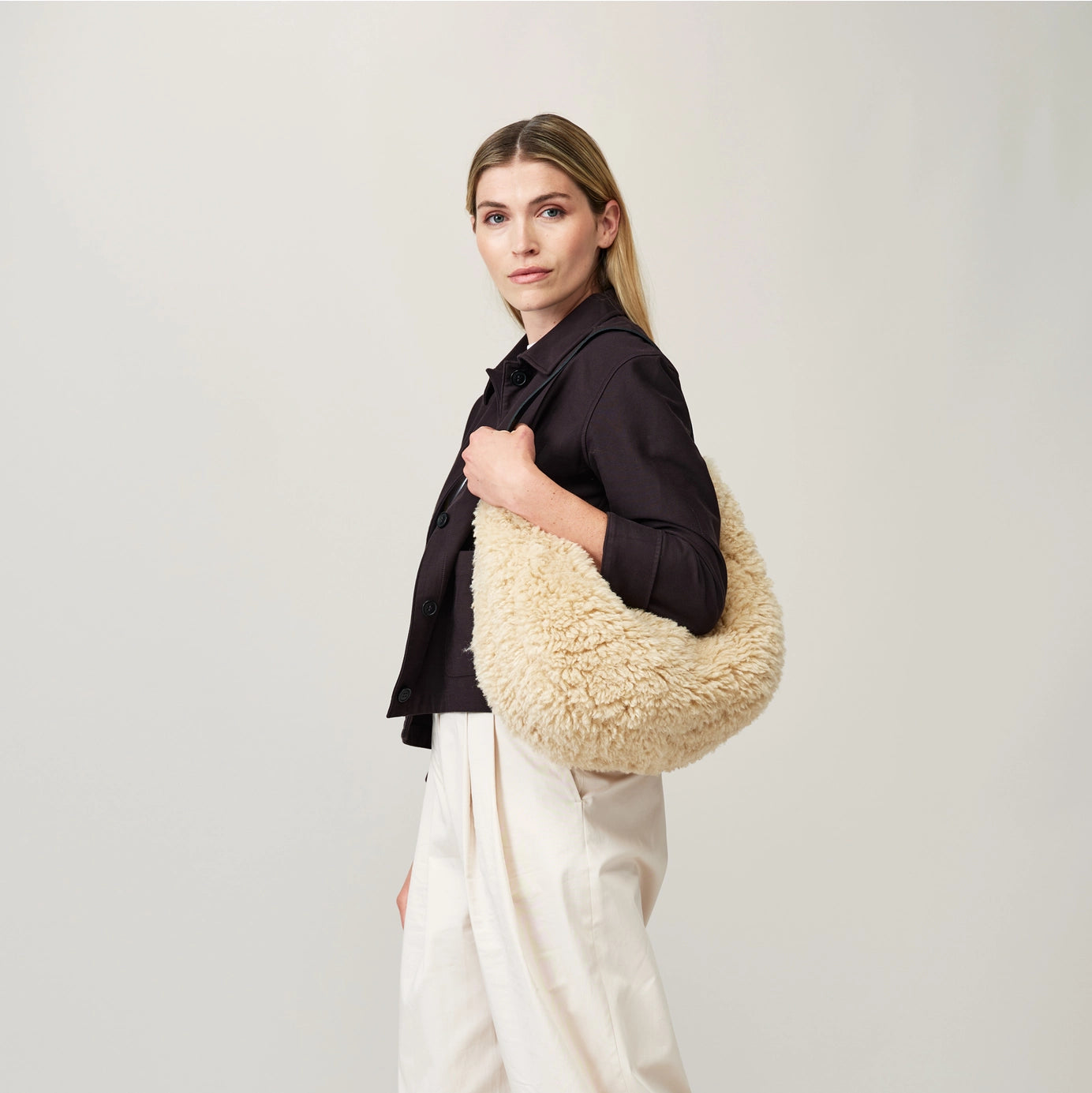 Sable Slouch Bag | Cream Handbag Parisienne Collection 