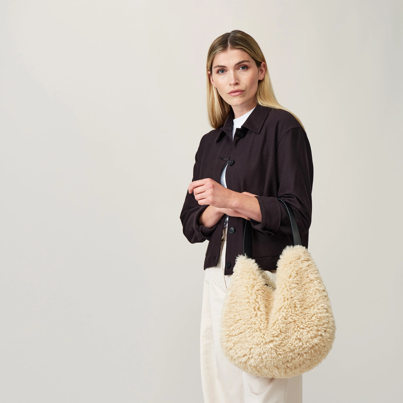 Sable Slouch Bag | Cream Handbag Parisienne Collection 