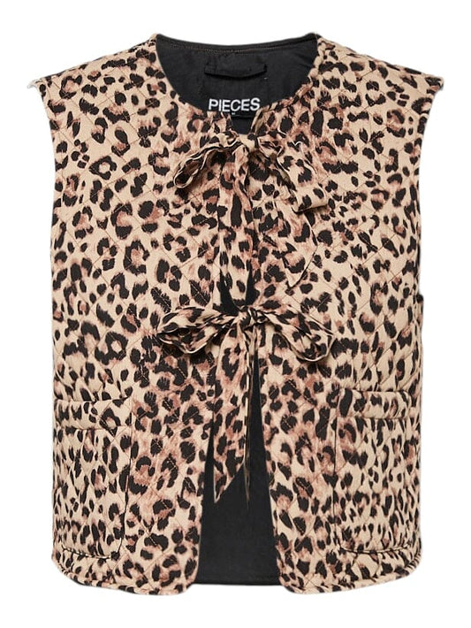 Saria Short Waistcoat | Tannin Leopard Waistcoat Pieces 