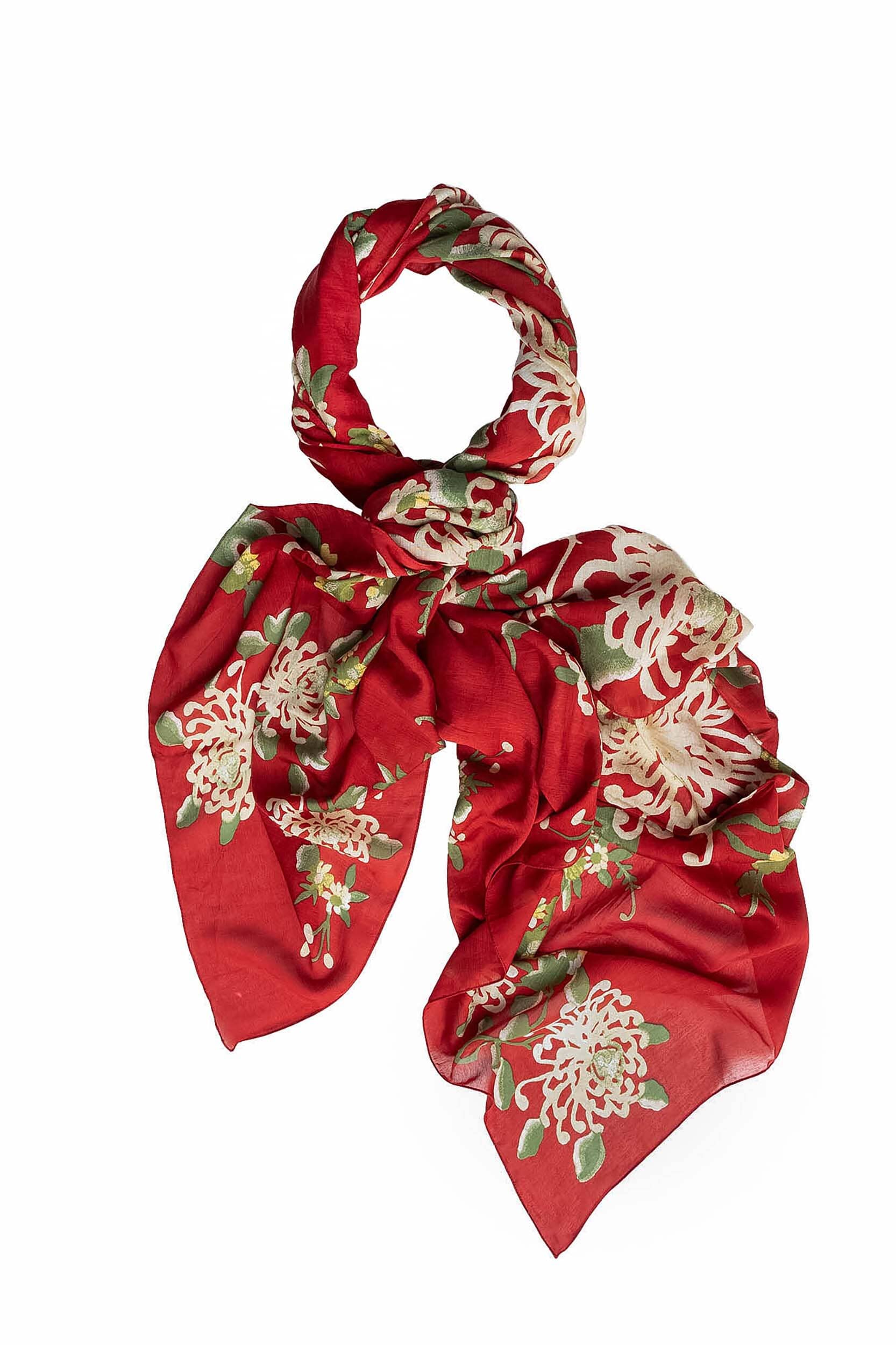 Scarf | Chrysanthemum | Red Scarves One Hundred Stars 