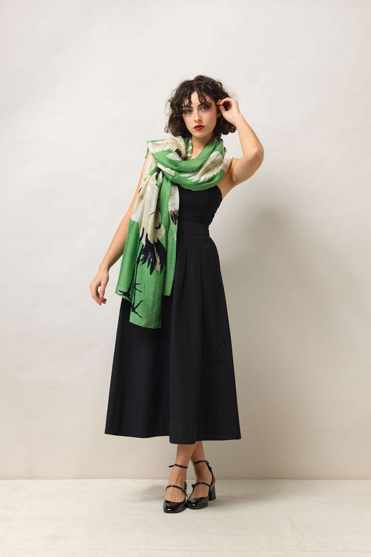 Scarf | Stork | Pea Green Scarves One Hundred Stars 