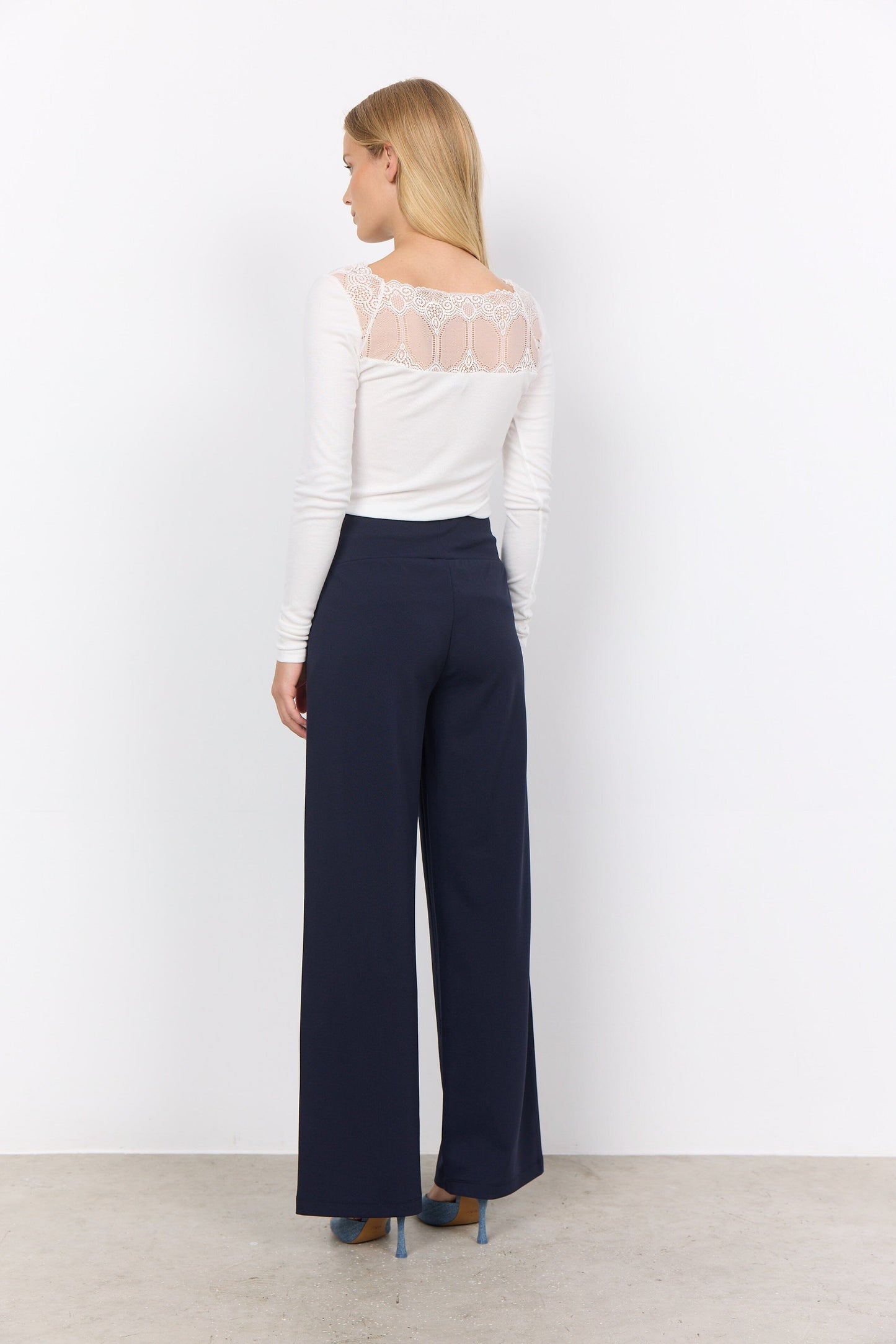 Siham Wide Pants | Navy Pants Soya Concept 