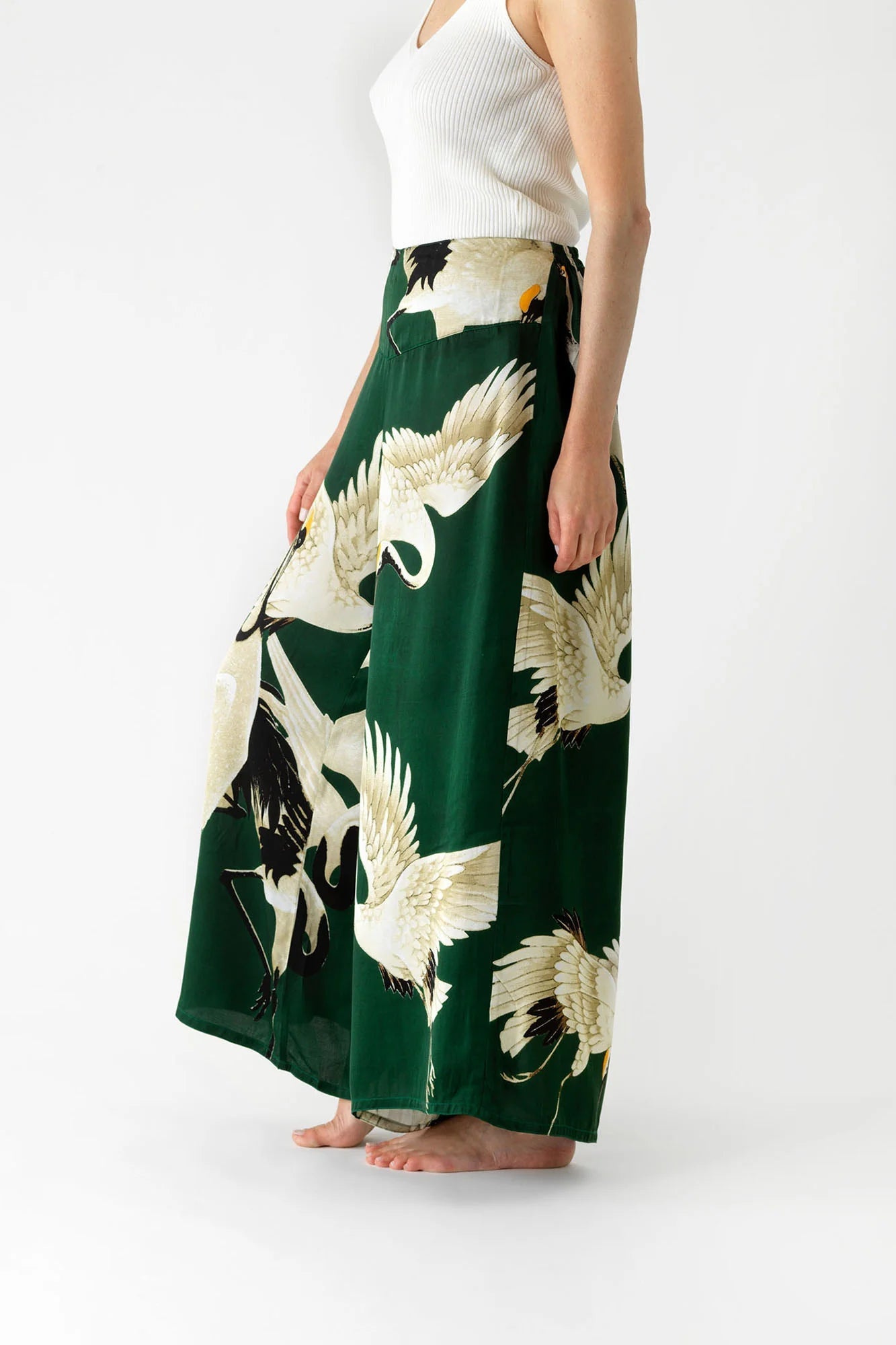 Stork Crepe Palazzo Pants | Forest Pants One Hundred Stars 