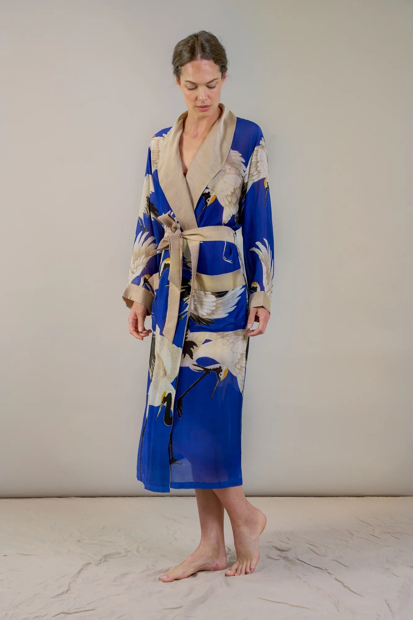 Stork Gown | Royal Blue Dressing Gown One Hundred Stars 