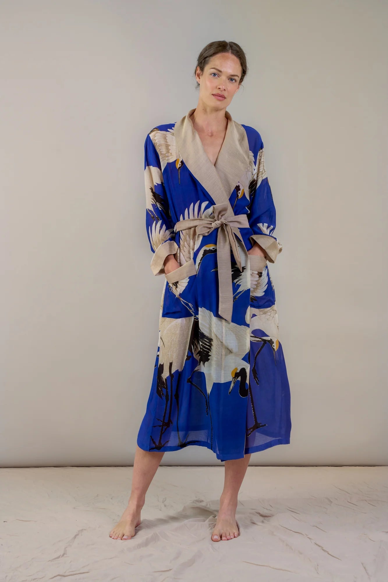 Stork Gown | Royal Blue Dressing Gown One Hundred Stars 