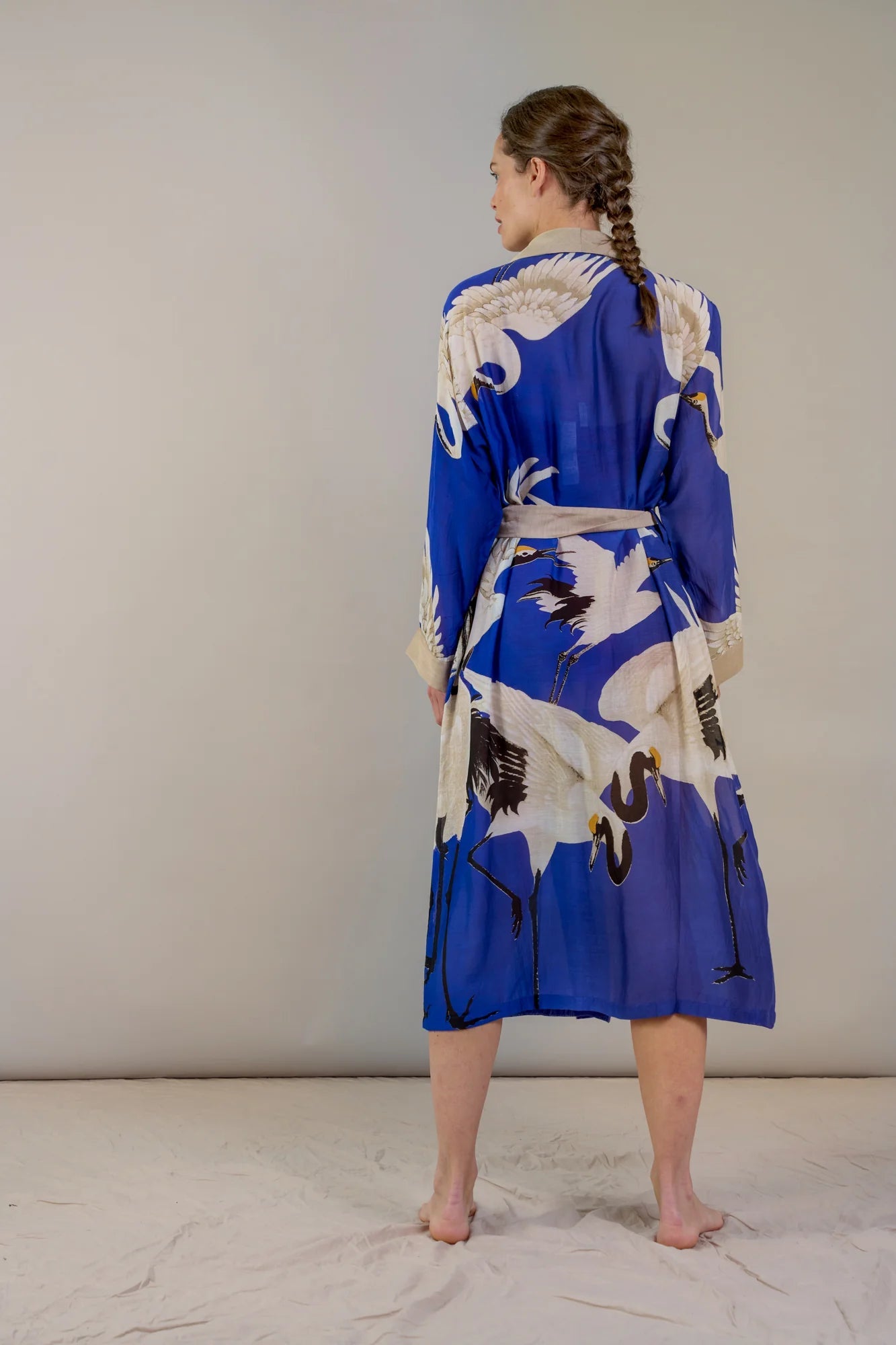 Stork Gown | Royal Blue Dressing Gown One Hundred Stars 