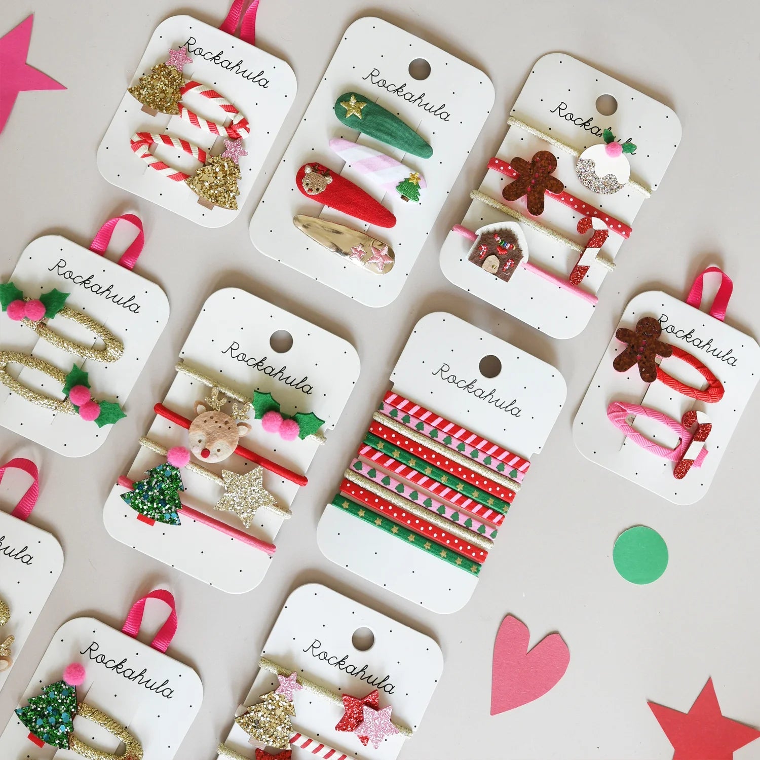 Stripy Christmas Tree Clips Hair Accessories Rockahula 