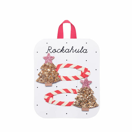 Stripy Christmas Tree Clips Hair Accessories Rockahula 