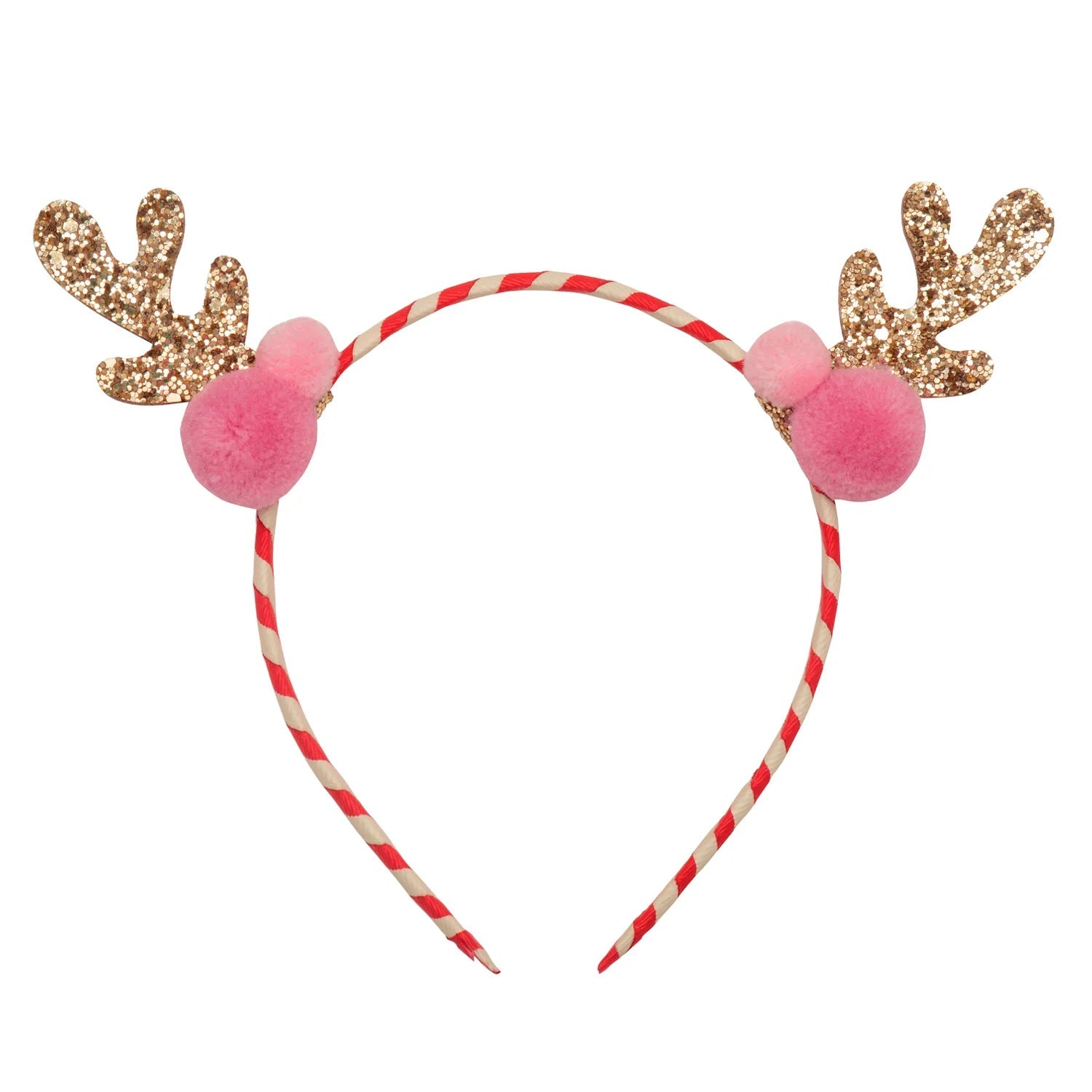 Stripy Pom Pom Reindeer Headband Hair Accessories Rockahula 