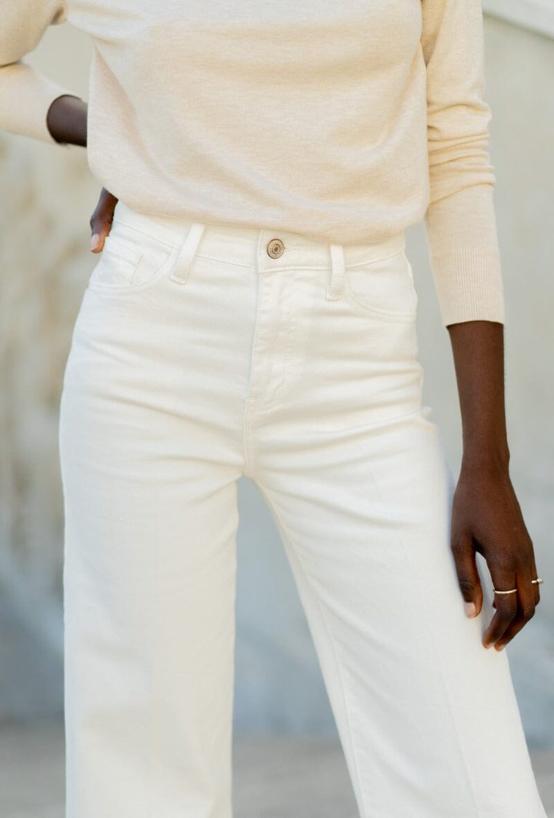 Wide Leg Jeans | White Jeans Parisienne Collection 