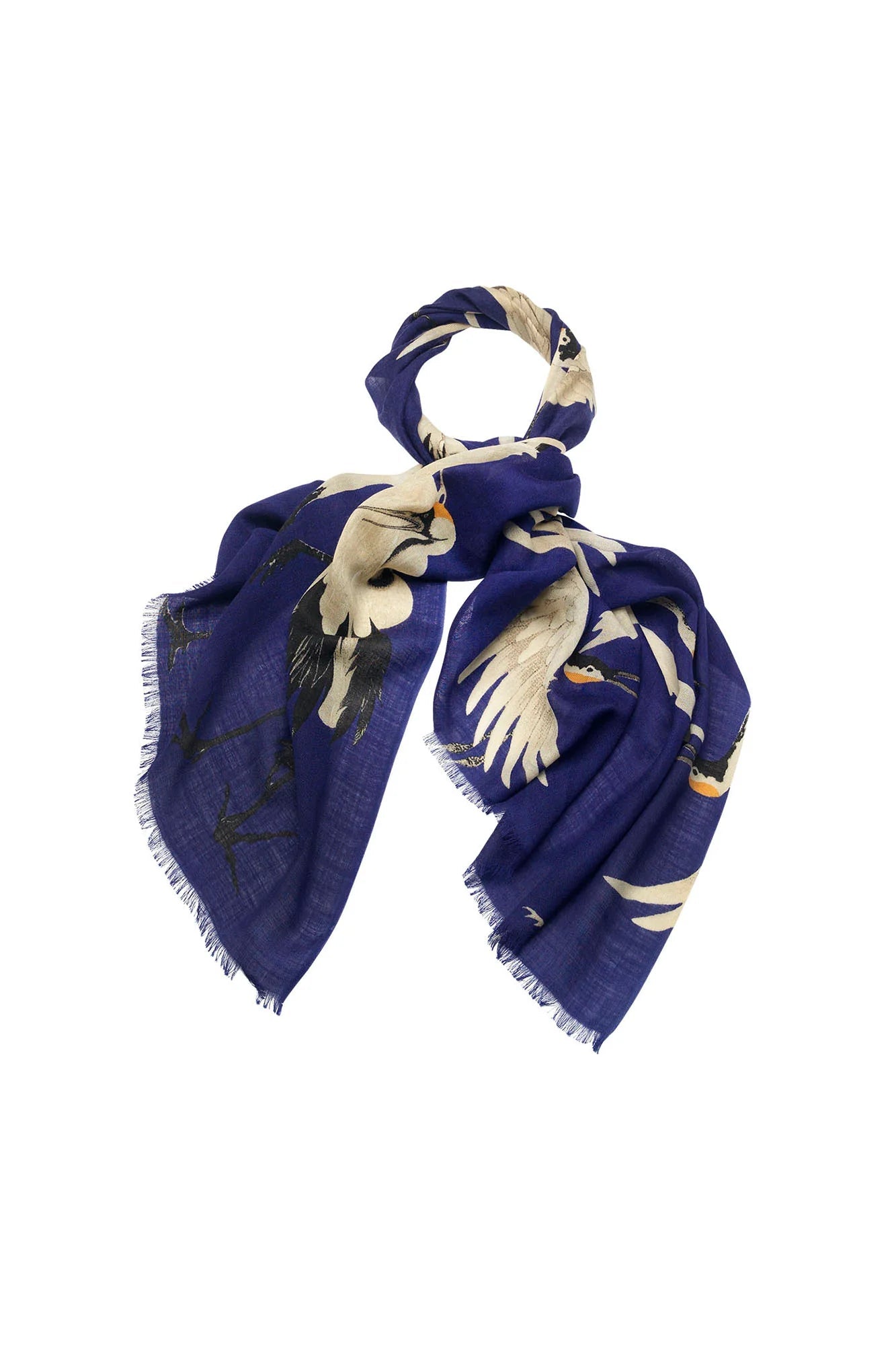 Wool Scarf | Stork | Royal Blue Scarves One Hundred Stars 