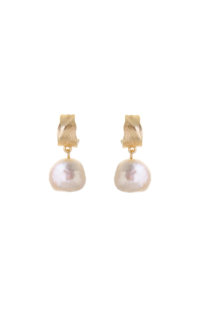 Freshwater Pearl Earrings | Gold Earrings Tutti & Co 